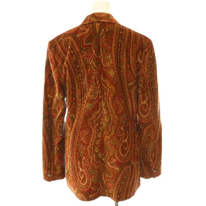 Max Mara Set Corduroy Paisley Pattern Tailored Jacket Straight Pants 44 — view 3