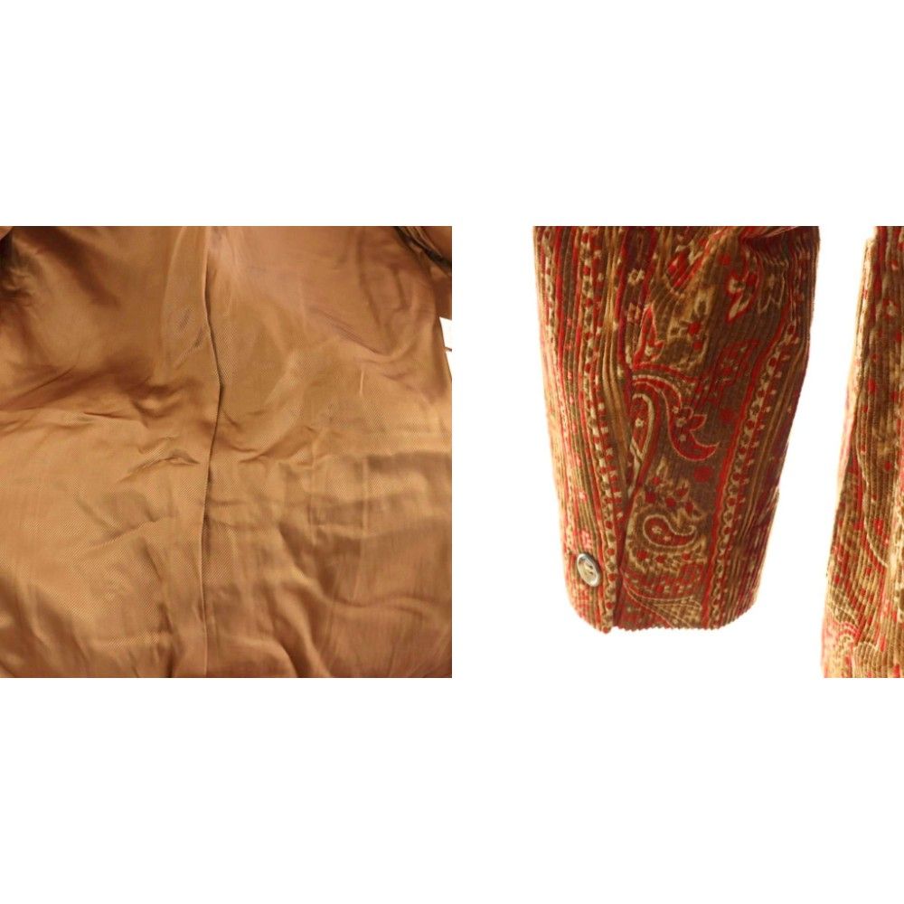 Max Mara Set Corduroy Paisley Pattern Tailored Jacket Straight Pants 44 — view 7