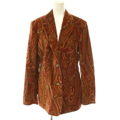 Max Mara Set Corduroy Paisley Pattern Tailored Jacket Straight Pants 44 — view 2