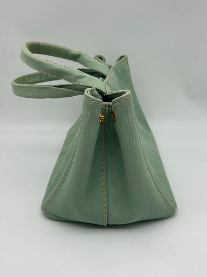 Prada Canapa Tote Bag Mint Green Canvas — view 4