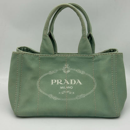 Prada Canapa Tote Bag Mint Green Canvas