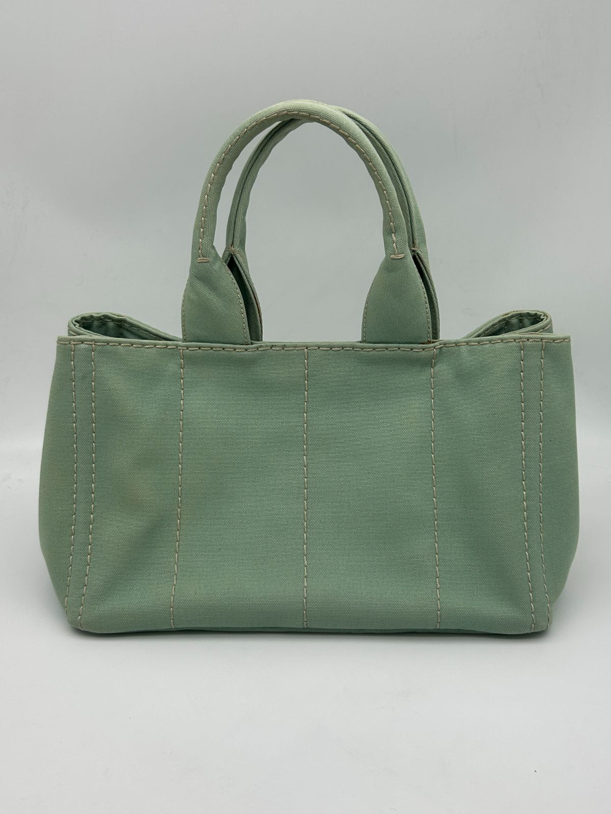 Prada Canapa Tote Bag Mint Green Canvas — view 2