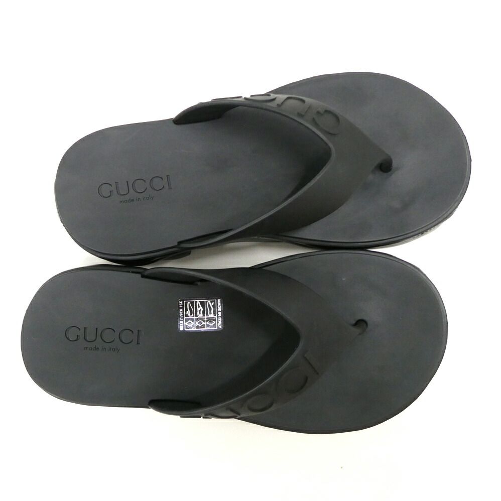 Gucci Thong Sandals Black Rubber Platform Shoes 36 — view 2