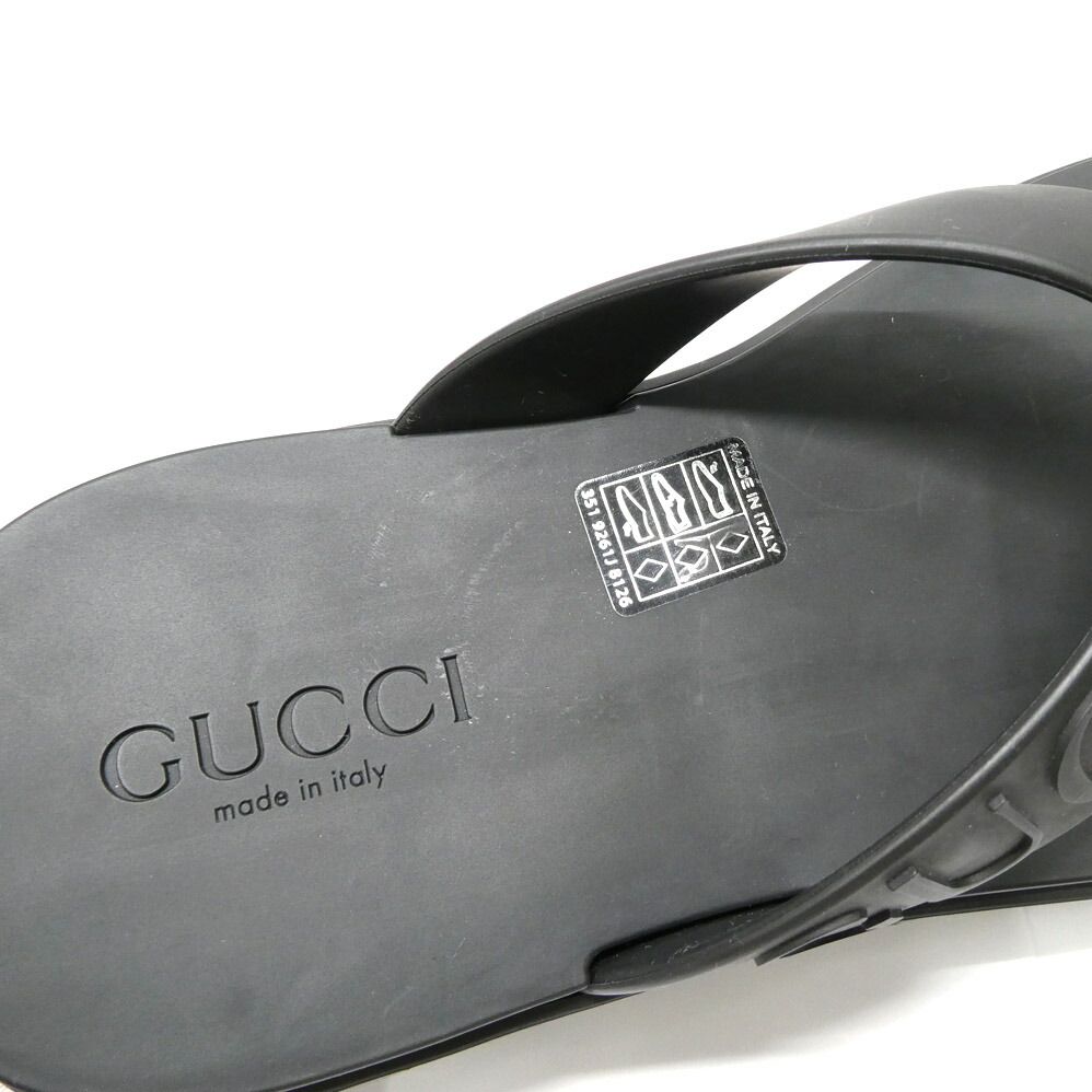 Gucci Thong Sandals Black Rubber Platform Shoes 36 — view 6