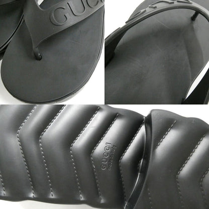 Gucci Thong Sandals Black Rubber Platform Shoes 36 — view 8