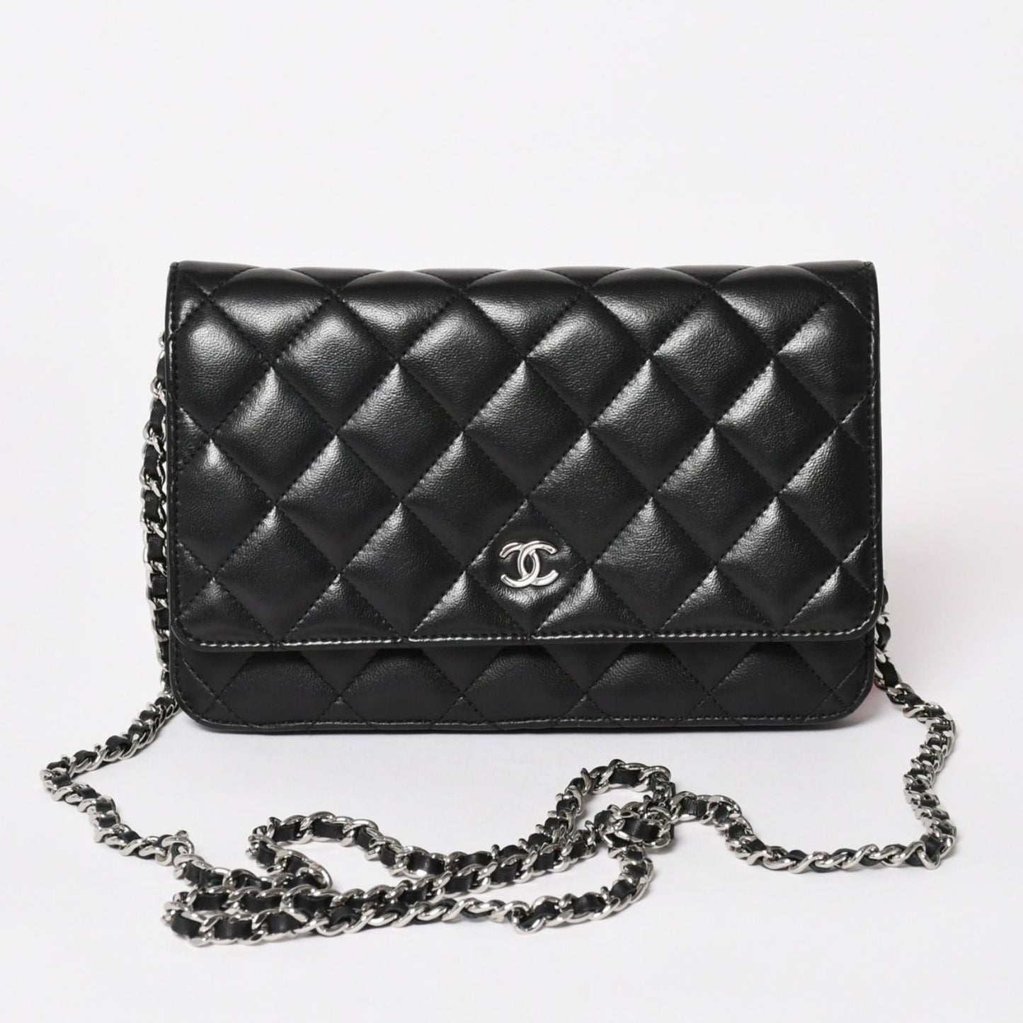 Chanel Timeless Classic Line Chain Wallet CC Logo Lambskin Shoulder Bag