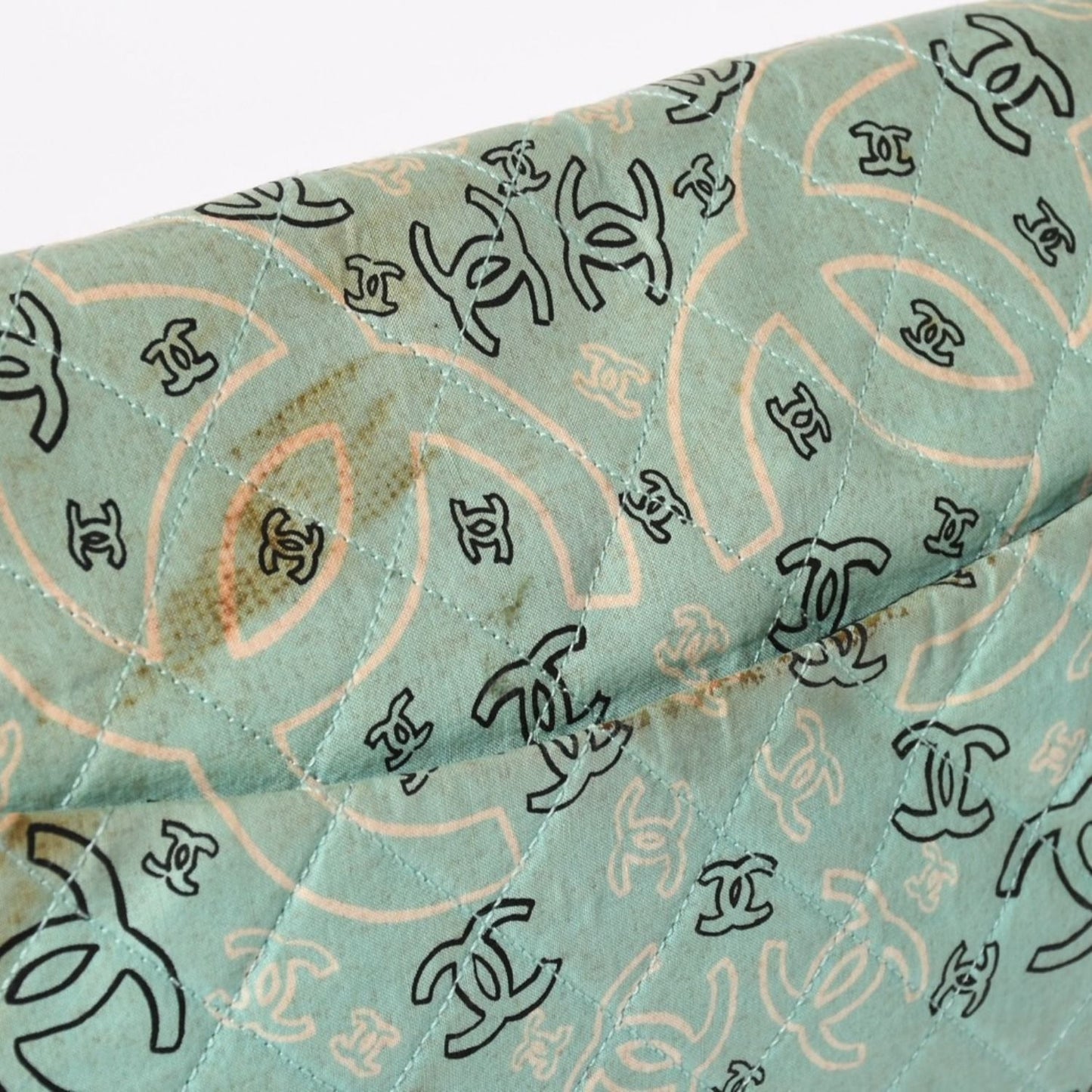 Chanel Maxi Quilted 33 S Flap S Chain Shoulder Bag CC Logo Paisley Light Blue — view 7