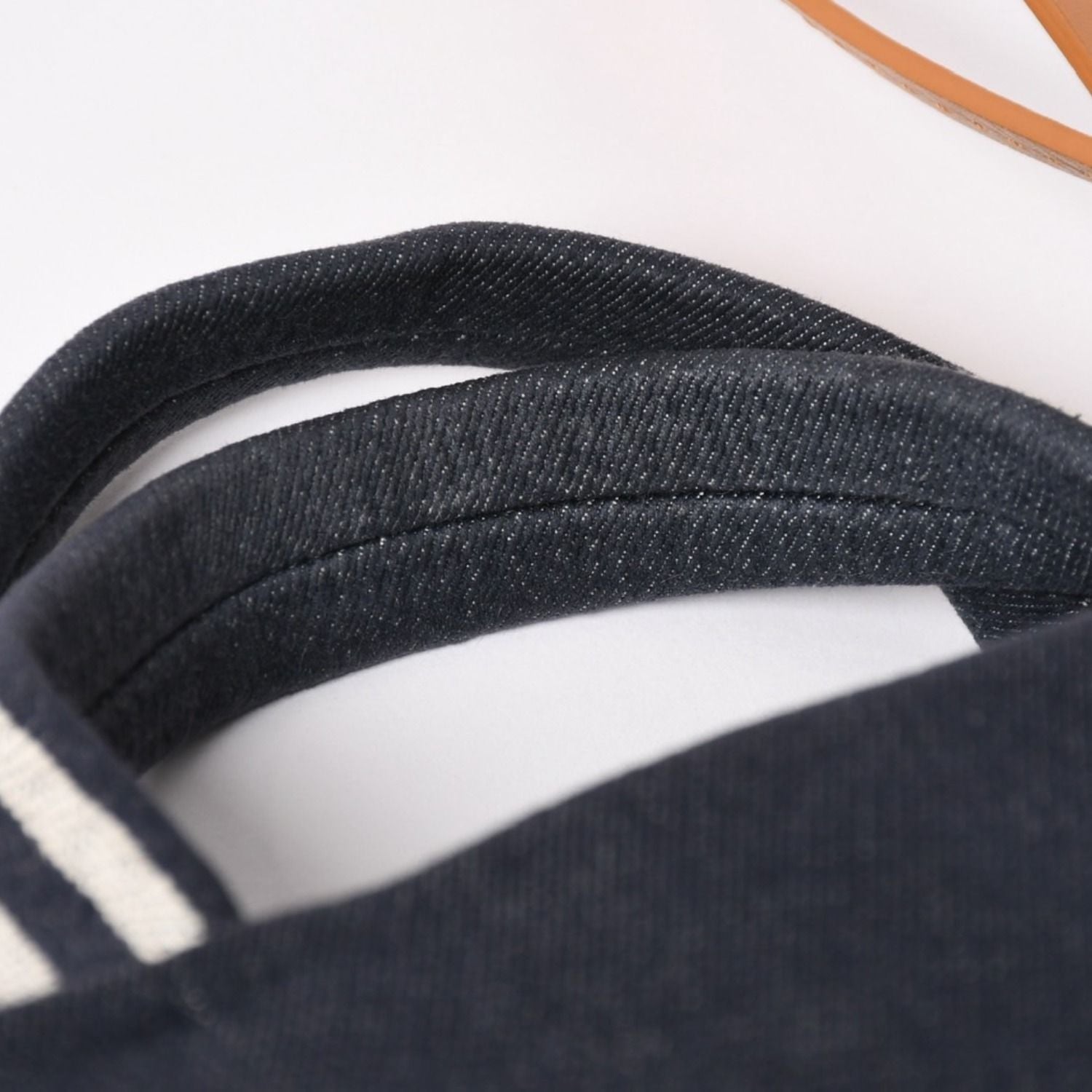 Chanel 2-Way Tote Bag CC Logo Denim Leather Navy Brown Silver — view 5