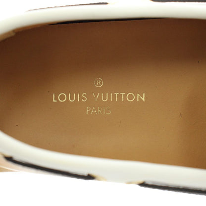 Louis Vuitton Monogram Driving Shoes Suede Mustard 6.5 — view 4