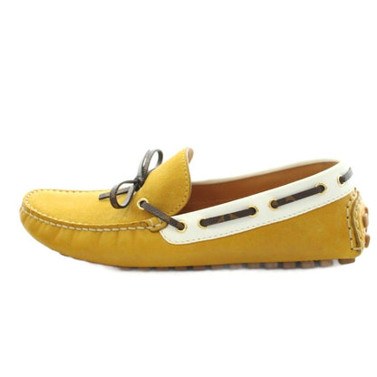 Louis Vuitton Monogram Driving Shoes Suede Mustard 6.5 — view 2