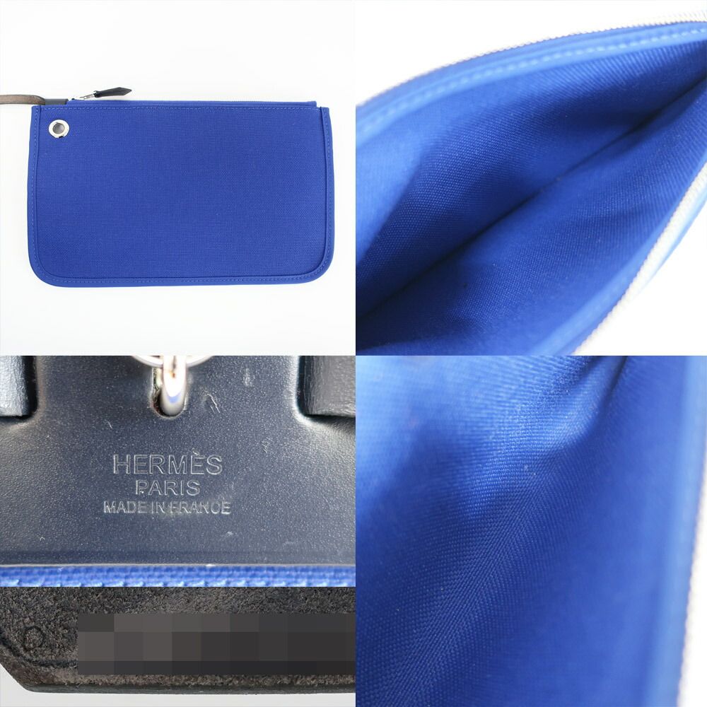 Hermes Heaven Herbag Zip PM Shoulder Bag Blue Silver Manufactured Around — view 6