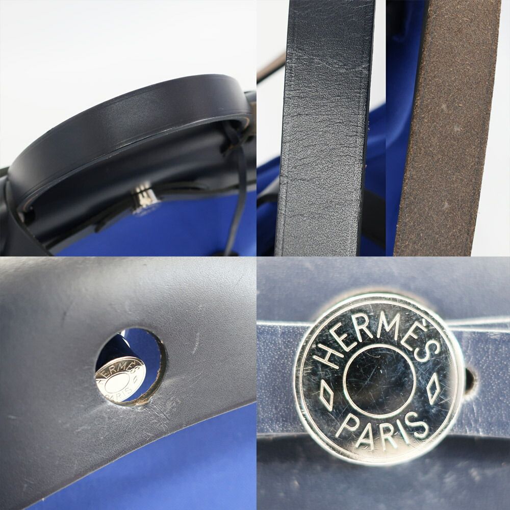 Hermes Heaven Herbag Zip PM Shoulder Bag Blue Silver Manufactured Around — view 7