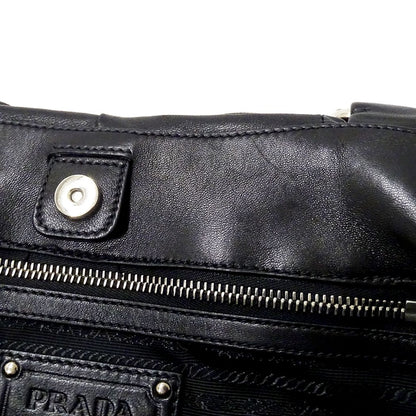 Prada Tote Bag Leather Black Frill — view 8