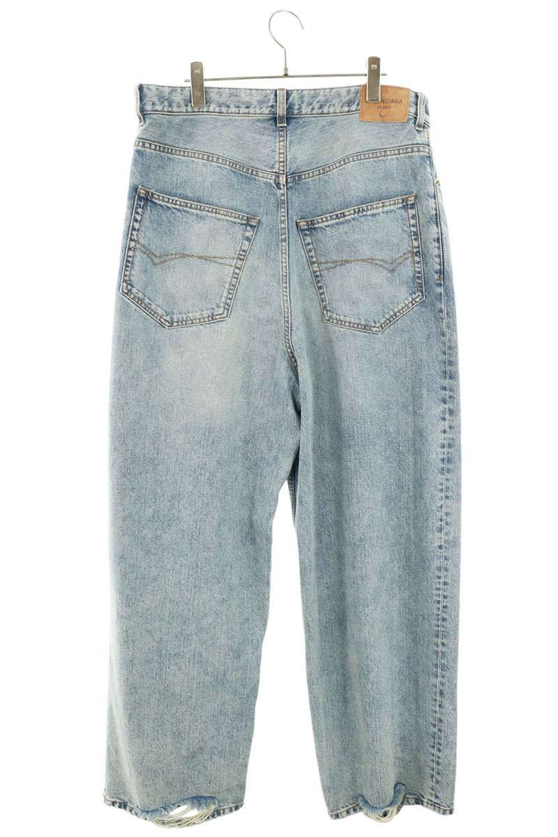 Balenciaga Distressed Baggi Denim Pants — view 2