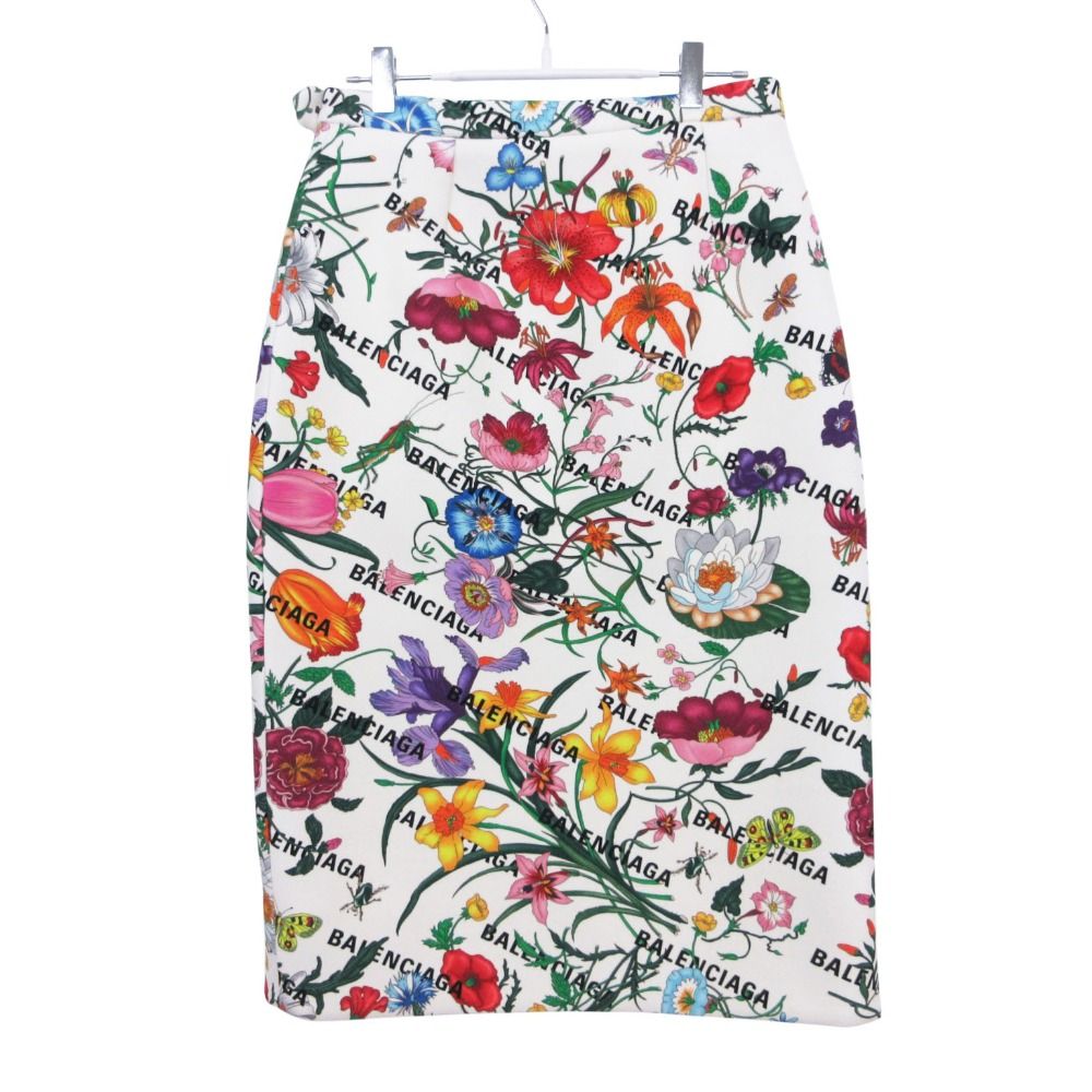 Gucci Skirt Floral Print Logo Wrap White — view 2