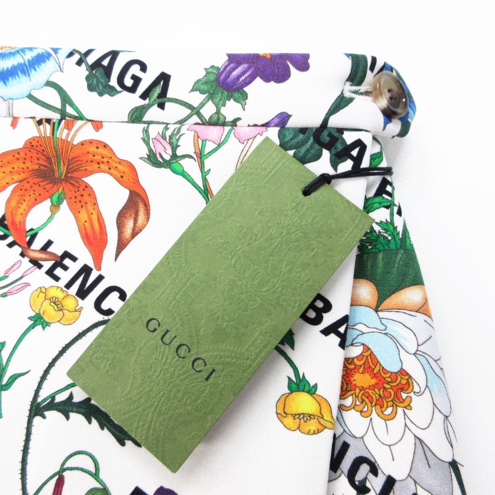 Gucci Skirt Floral Print Logo Wrap White — view 8