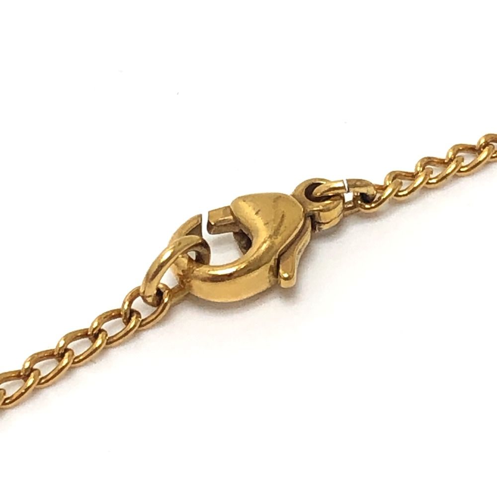 Chanel Necklace CC Logo Rhinestone Metal Gold — view 7