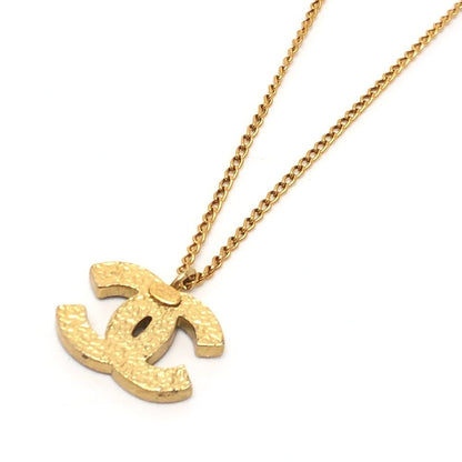Chanel Necklace CC Logo Rhinestone Metal Gold — view 5