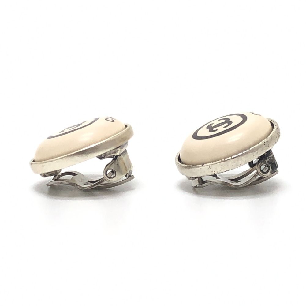 Chanel Earrings CC Logo Circle Metal Silver — view 7