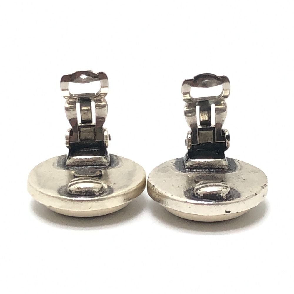 Chanel Earrings CC Logo Circle Metal Silver — view 5