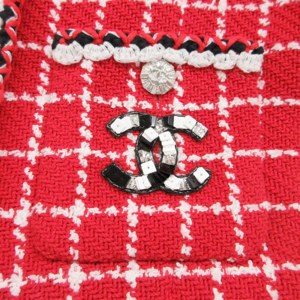 Chanel Jumpsuit Cruise Line Tweed Jumps All in One Red White — view 6