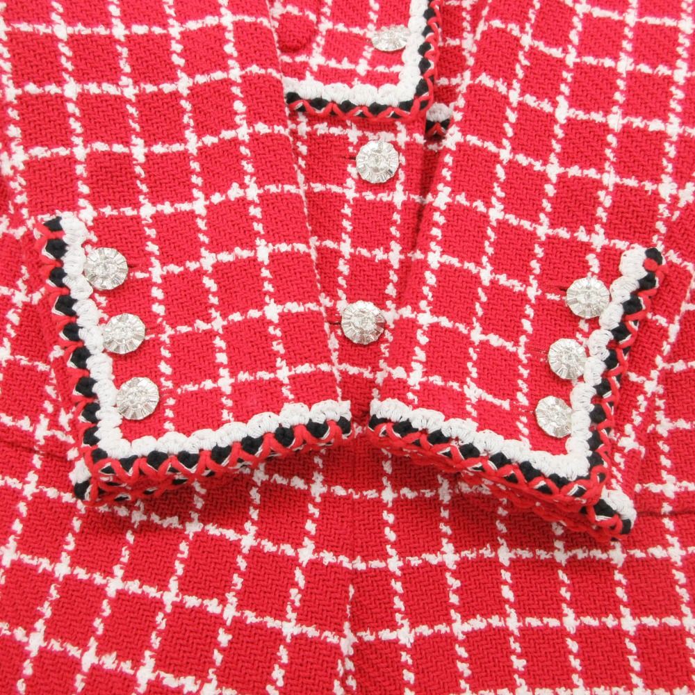 Chanel Jumpsuit Cruise Line Tweed Jumps All in One Red White — view 7