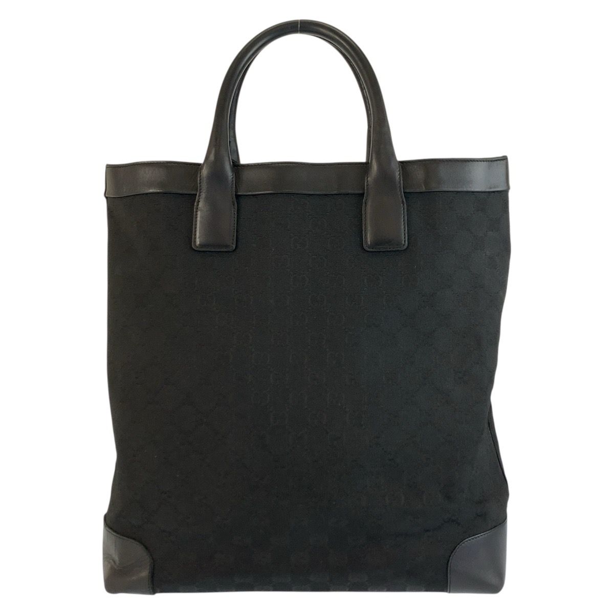 Gucci Black GG Canvas Leather 002 Tote Bag — view 2