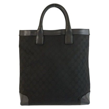 Gucci Black GG Canvas Leather 002 Tote Bag