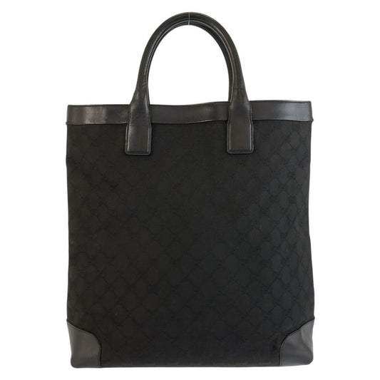 Gucci Black GG Canvas Leather 002 Tote Bag