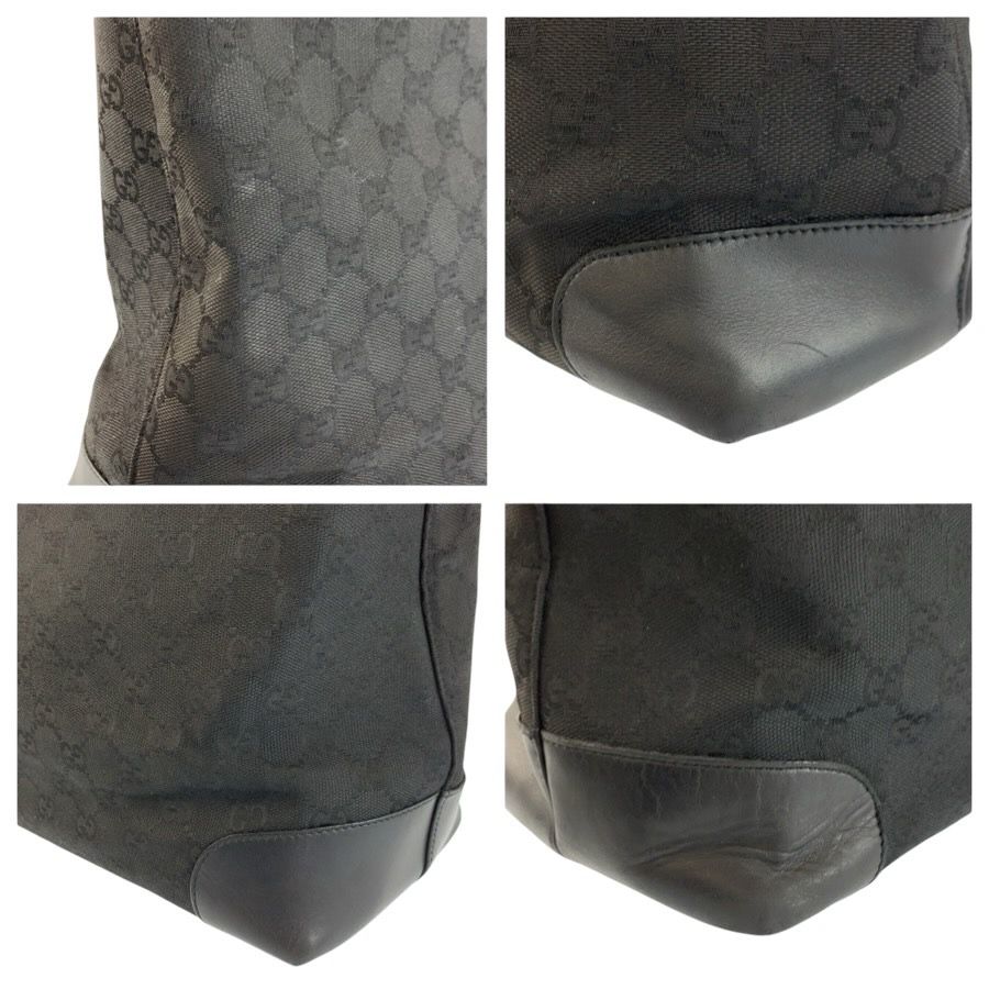 Gucci Black GG Canvas Leather 002 Tote Bag — view 5