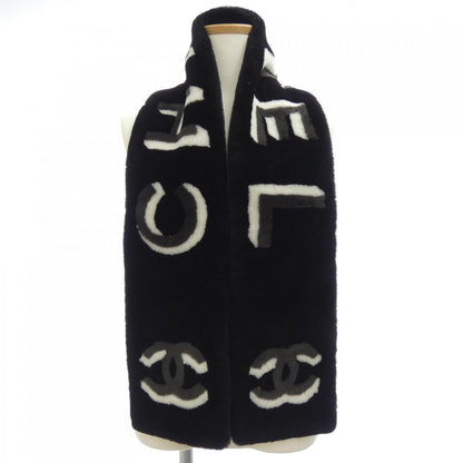 Chanel Shearling Scarf Black
