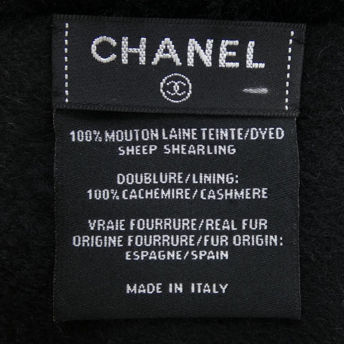 Chanel Shearling Scarf Black — view 3