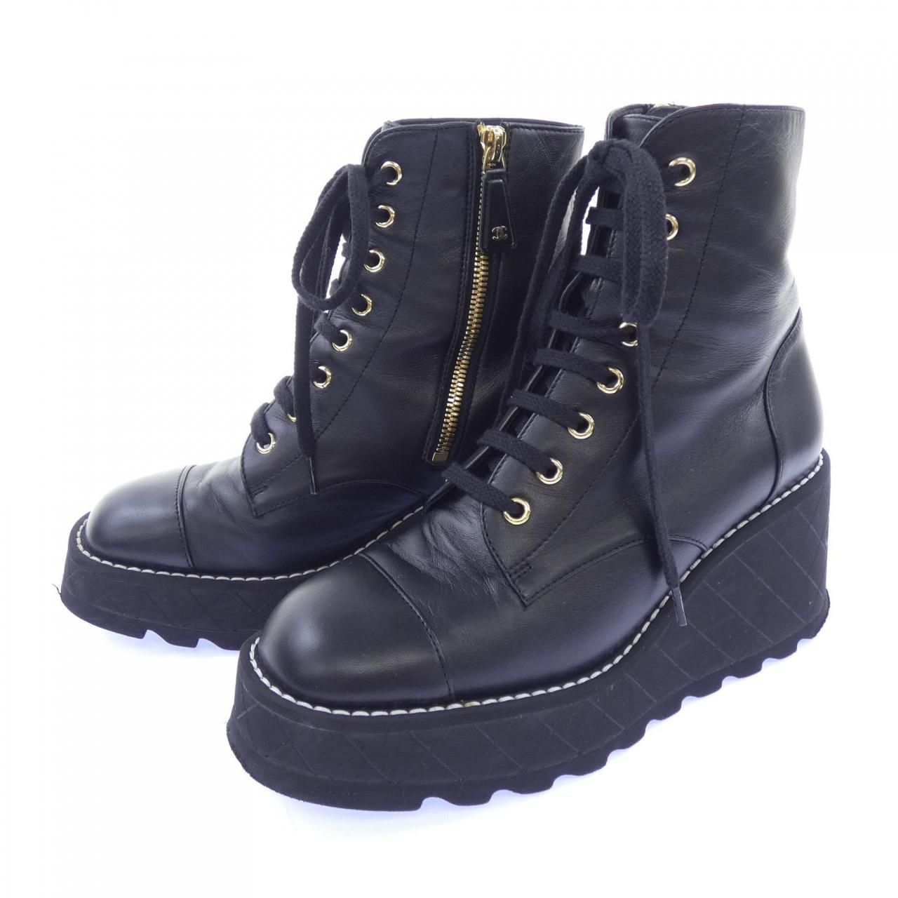 Chanel Combat Boots Black — view 3