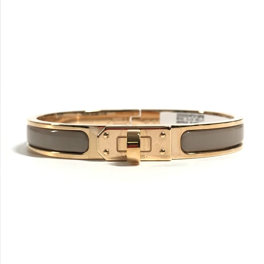 Hermes Bracelet Mini Clic Kelly PM Mini Metal Brown Glace Beige — view 2