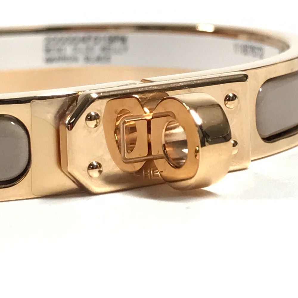 Hermes Bracelet Mini Clic Kelly PM Mini Metal Brown Glace Beige — view 6