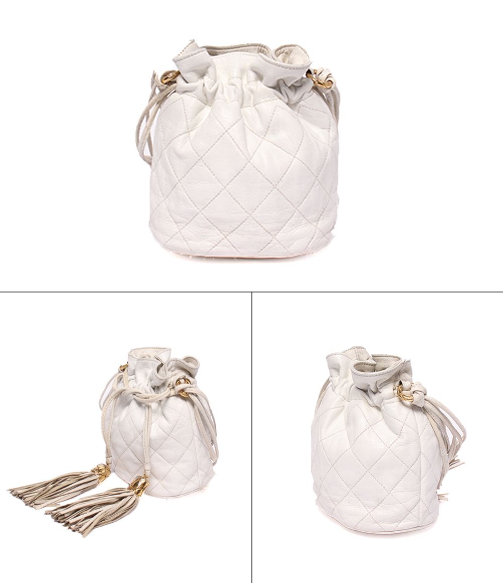Chanel Shoulder Bag Crossbody Gold Drawstring Quilted — view 2