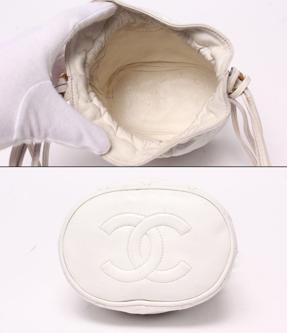 Chanel Shoulder Bag Crossbody Gold Drawstring Quilted — view 3