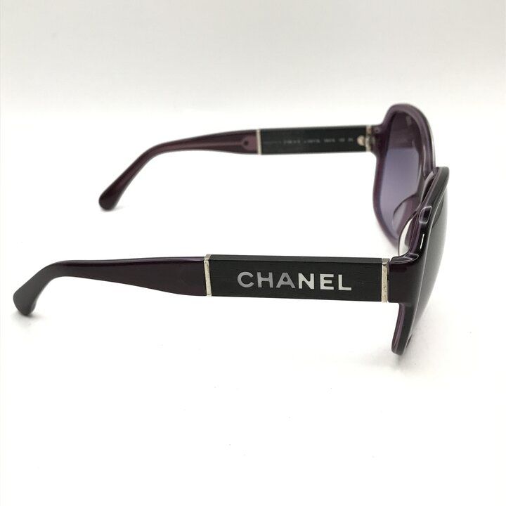 Chanel Logo Purple Sunglasses Eyewear Cell Acetate — view 5