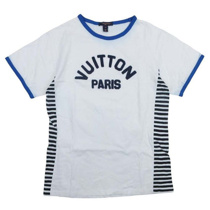 Louis Vuitton Ringer T-Shirt Logo Patch Border Side Panel Top Short Sleeves XS