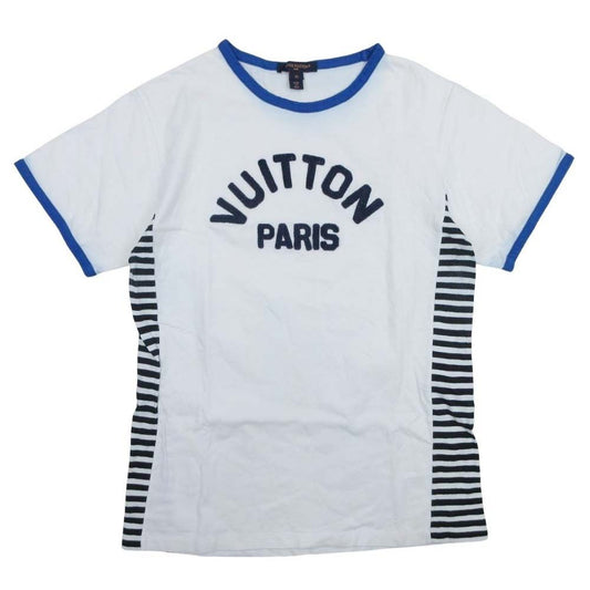 Louis Vuitton Ringer T-Shirt Logo Patch Border Side Panel Top Short Sleeves XS