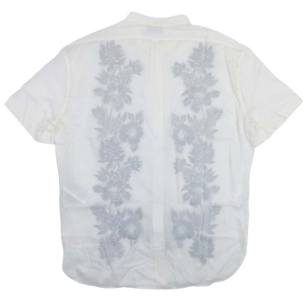 Saint Laurent Embroidered Satin Voile Tunic Floral Pattern Embroidery Shirt — view 2