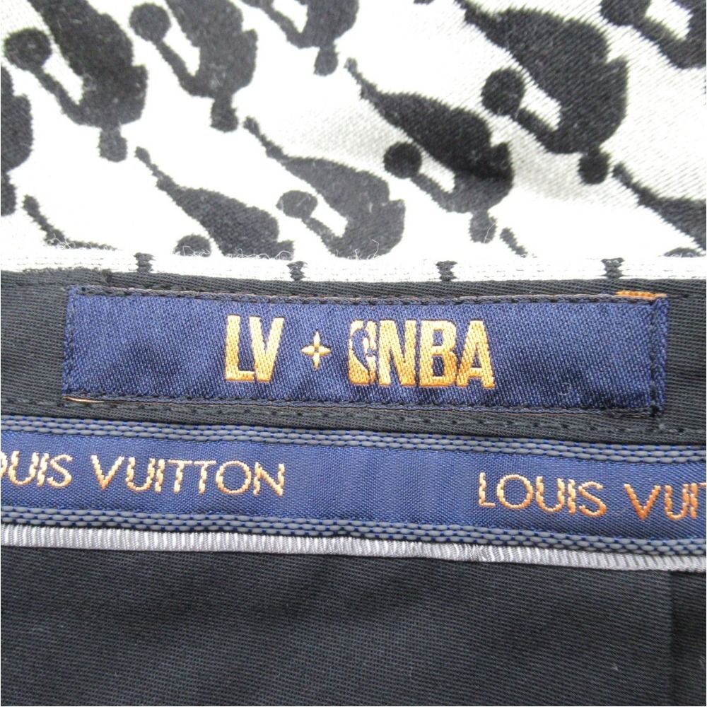 Louis Vuitton NBA Logo Jacquard Pants Trousers No Tuck 40 Gray Black — view 6