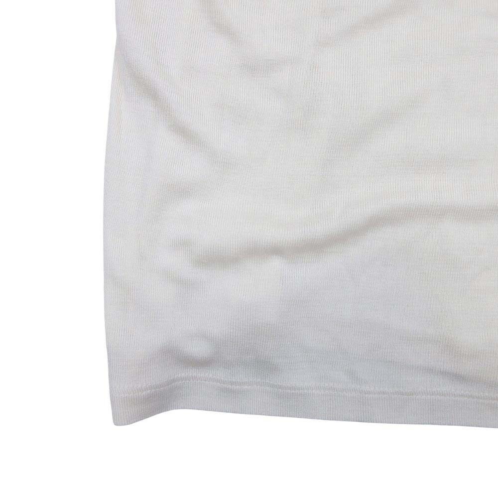 Saint Laurent Silk Knit T-Shirt Top Short Sleeve Top Neck M Off White Sweater — view 4