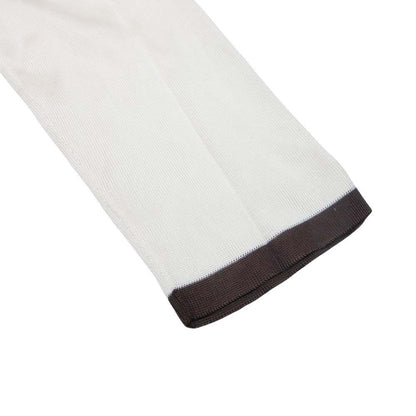 Hermes Twillaine Knit Silk Long Sleeve Geometric Pattern Top 34 Ivory Gray — view 4