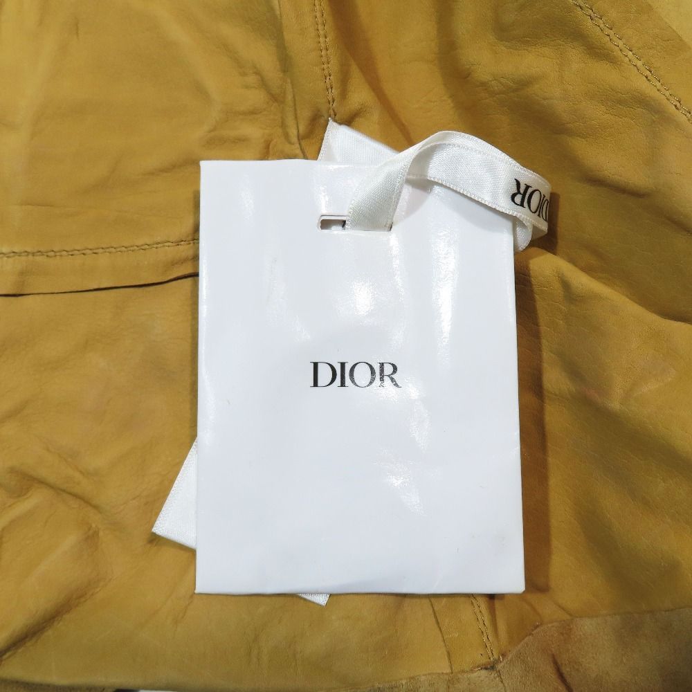 Dior Suede Cowhide Cow Leather Jacket Floral Patch 40 Beige — view 6