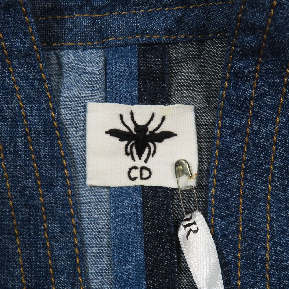 Dior Patchwork Belted Denim Buttonless Jacket 36 Indigo — view 7