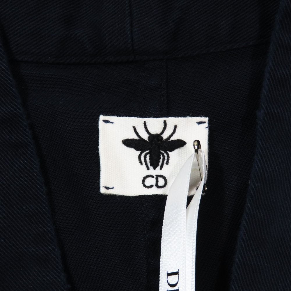 Dior Cotton Belted Denim Buttonless Jacket 34 Navy — view 5
