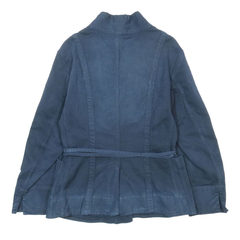 Dior Cotton Belted Denim Buttonless Jacket 34 Navy — view 2