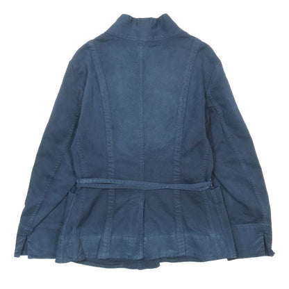 Dior Cotton Belted Denim Buttonless Jacket 34 Navy — view 2