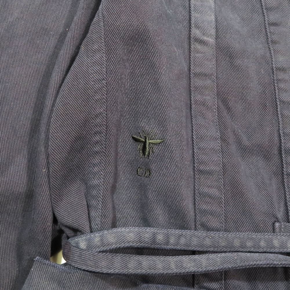 Dior Cotton Belted Denim Buttonless Jacket 34 Navy — view 3